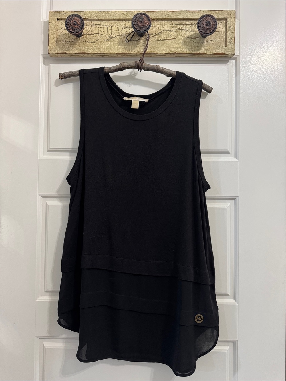 Michael Kors Black Layered Sleeveless Tank Top